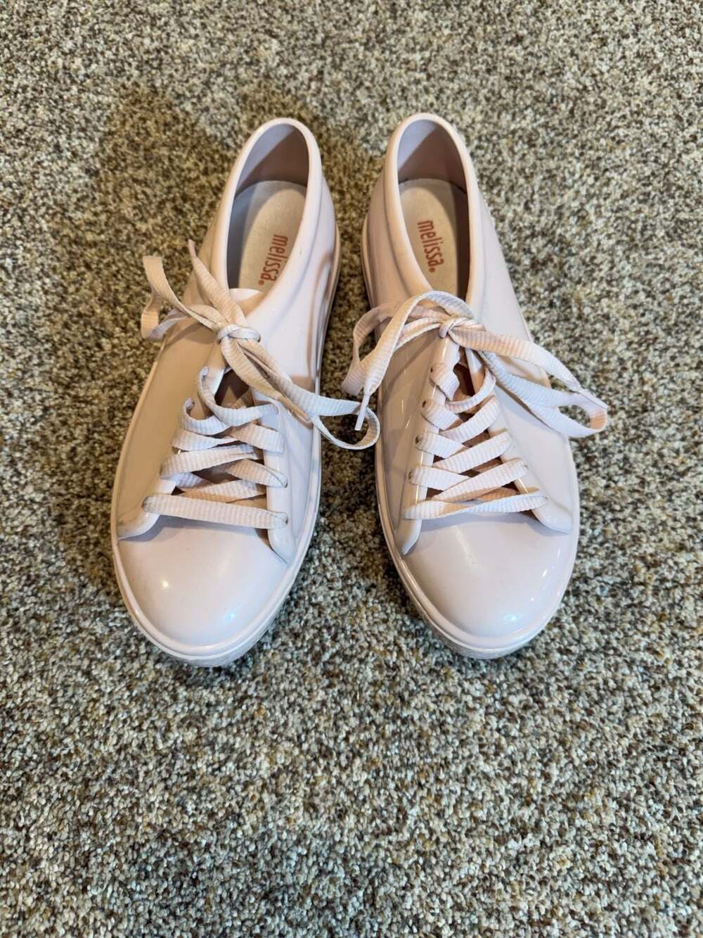 Melissa Be Sneaker Size 6 Pink Jelly Lace-Up Low Top